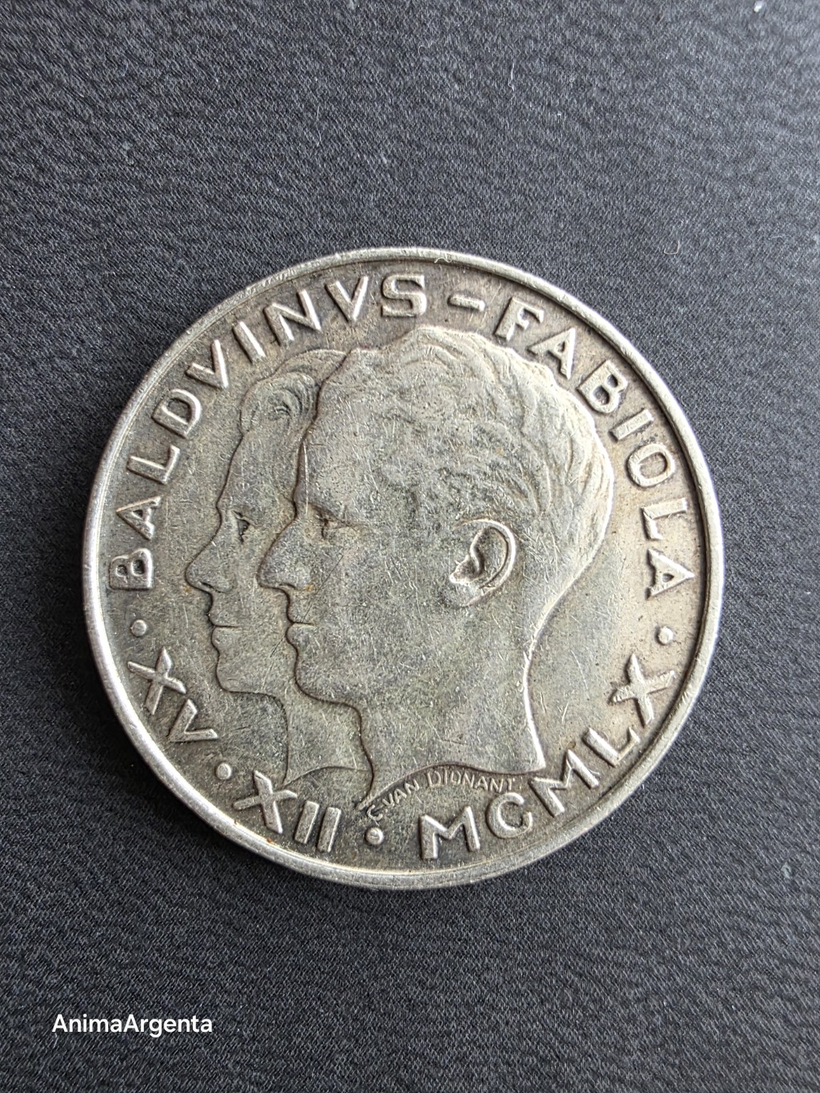 Balduino y Fabiola en la moneda belga de 50 francos de 1960